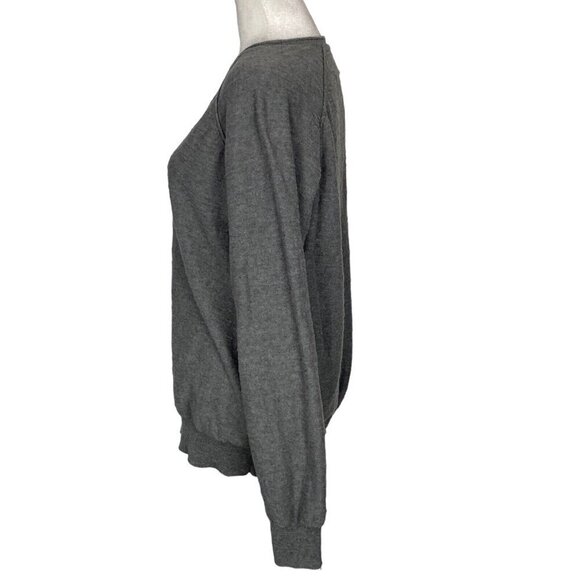 LUCKY BRAND Women Pullover Sweater Size L Gray V Neck Long Sleeve Casual 74-2 - Picture 4 of 12